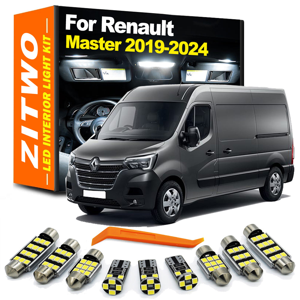 AutoGlowLED 11Pcs Canbus LED Interior Light Kit for Renault Master 2019-2024