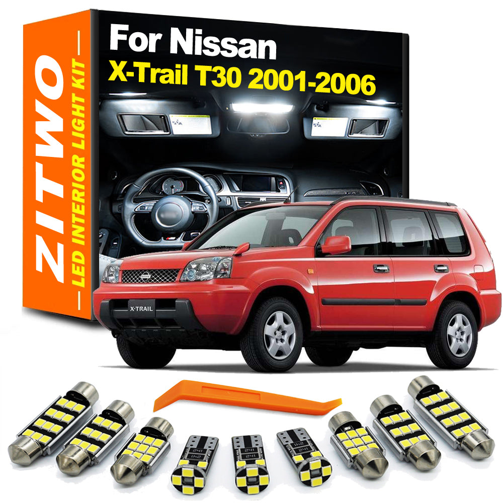 AutoGlowLED 10-Piece Canbus LED Interior Light Kit for Nissan X-Trail T30 2001-2006