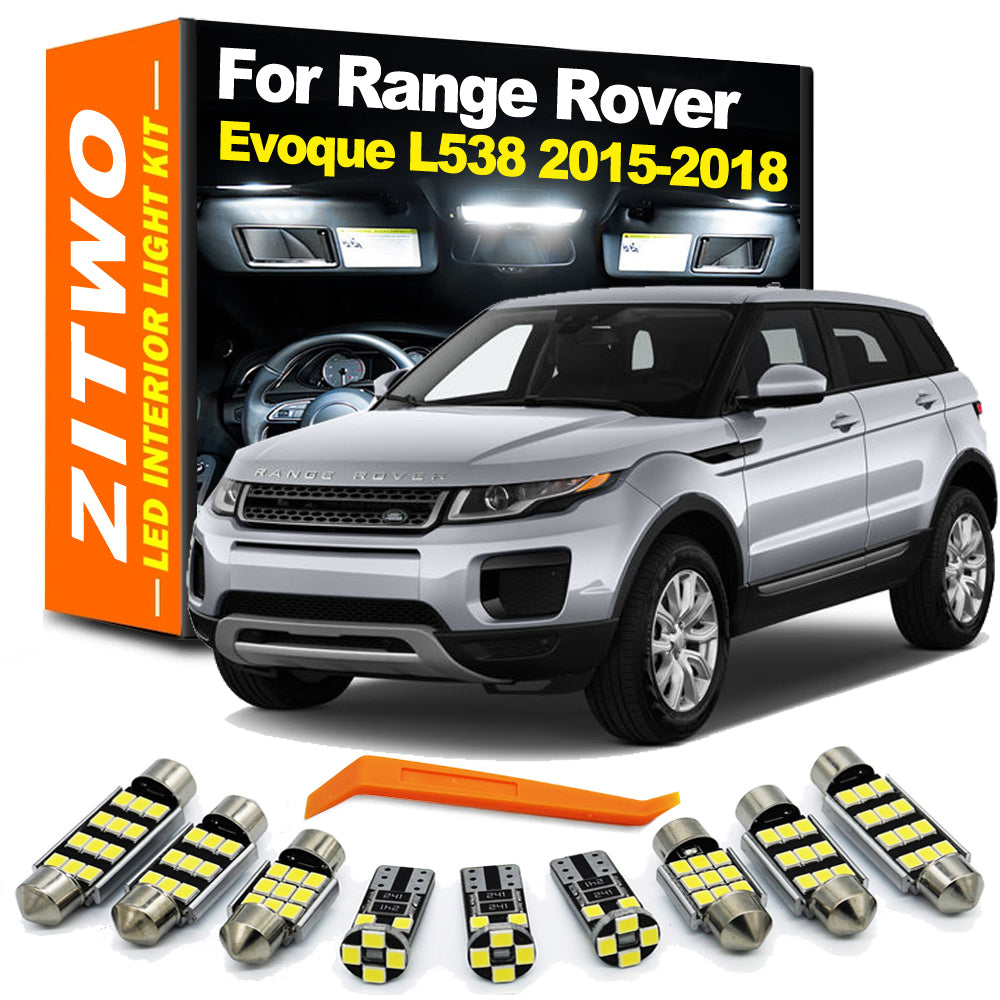 AutoGlowLED 10Pcs Canbus LED Interior Light Kit for Range Rover Evoque L538 2015-2018