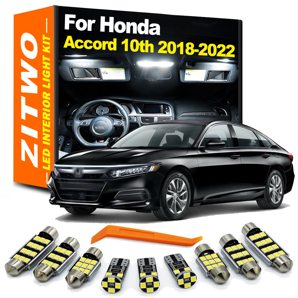 AutoGlowLED 12Pcs Canbus LED Interior Light Kit for Honda Accord 10th Gen 2018-2022