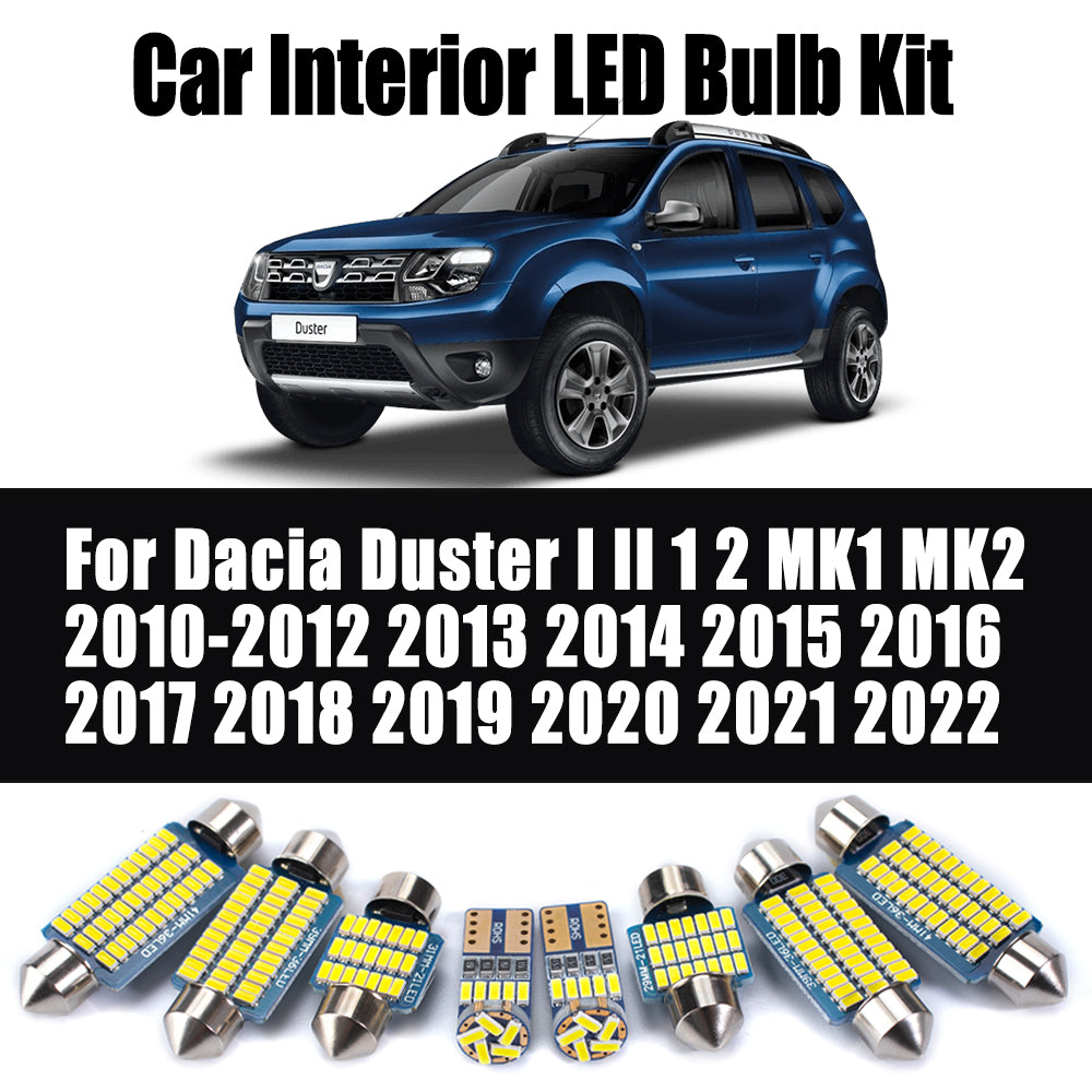 AutoGlowLED LED Interior Light Kit for Dacia Duster I II 2010-2022