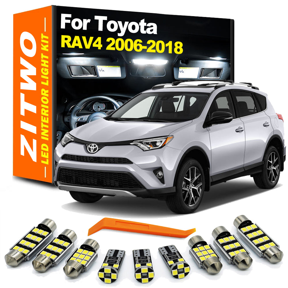 AutoGlowLED 10Pcs LED Interior Light Kit for Toyota RAV4 2006-2018