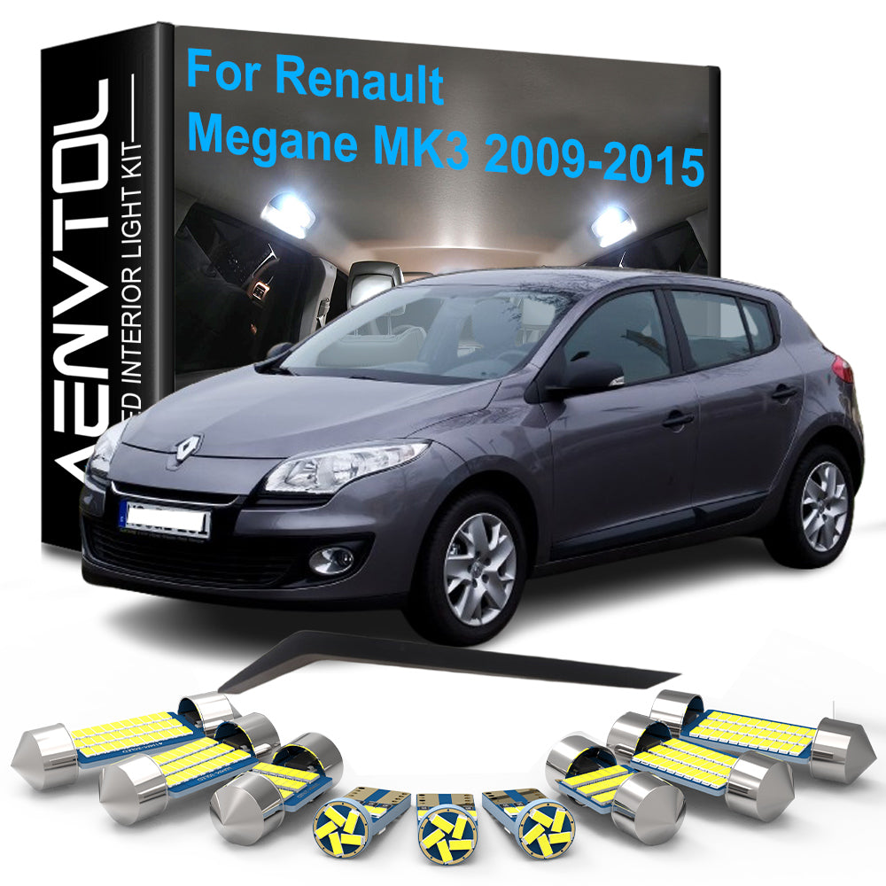 AutoGlowLED 16pc LED Interior Light Kit for Renault Megane 3 2009-2015 Canbus