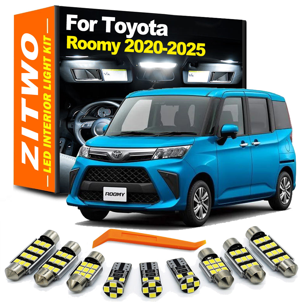 AutoGlowLED 10Pcs Canbus LED Interior Light Kit for Toyota Roomy Tank 2020-2025