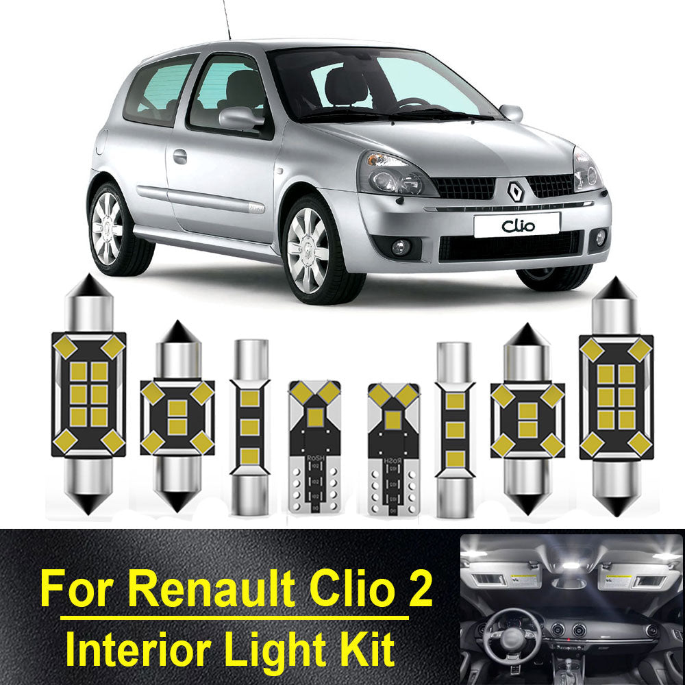 AutoGlowLED Interior LED Light Kit for Renault Clio 2 II MK2 1998-2005 Canbus