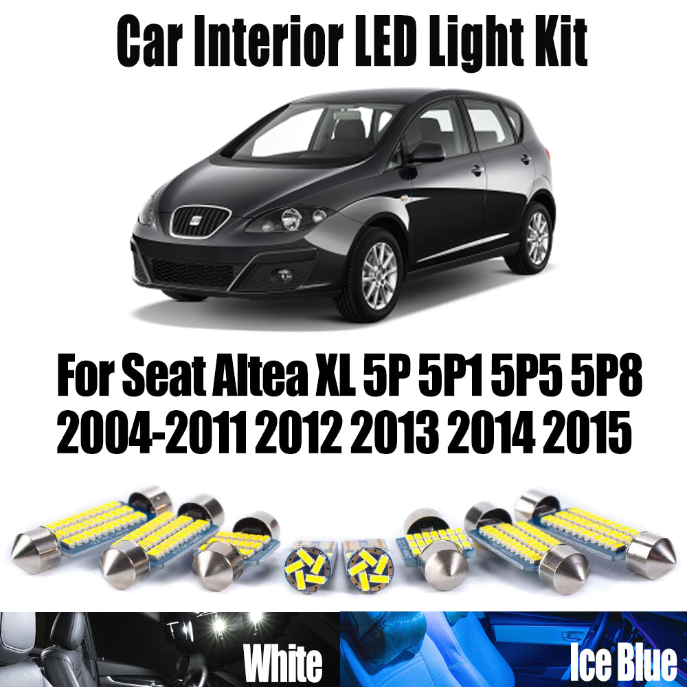 AutoGlowLED 11Pcs Canbus LED Interior Light Kit for Seat Altea XL 5P 5P1 5P5 5P8 2004-2015