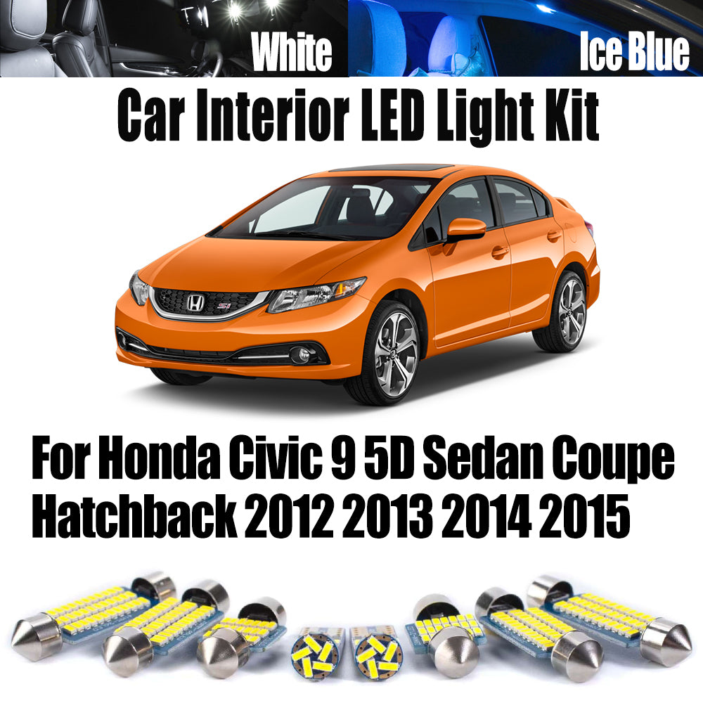 AutoGlowLED Canbus LED Interior Light Kit for Honda Civic 2012-2015