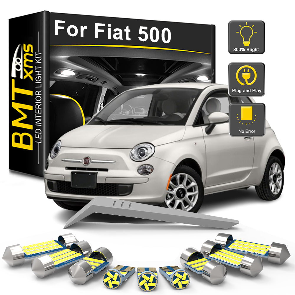 AutoGlowLED 7Pcs Canbus LED Interior Light Kit for Fiat 500 2007-2023