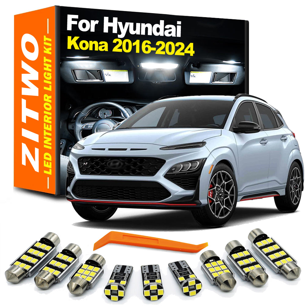 13Pcs LED Interior Light Kit for Hyundai Kona 2016-2024 AutoGlowLED