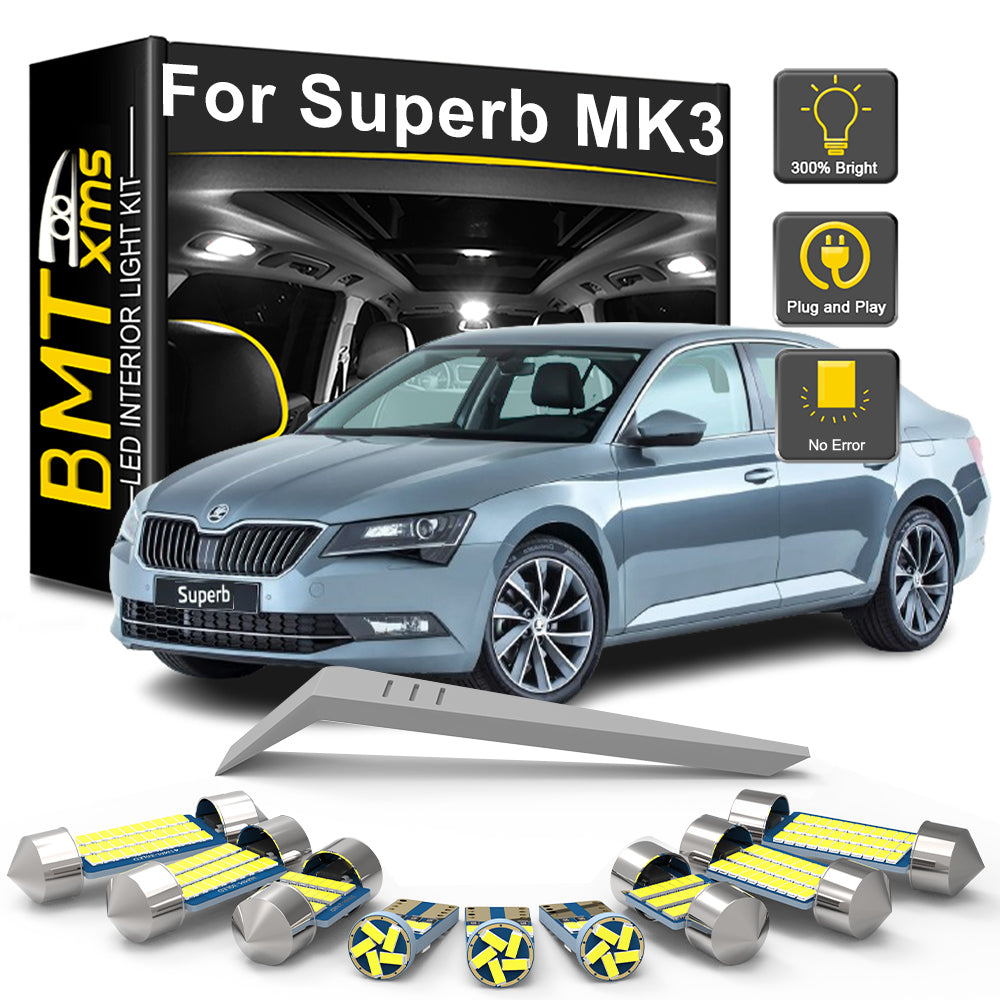 AutoGlowLED Canbus LED Interior Light Kit for Skoda Superb MK3 2015-2018