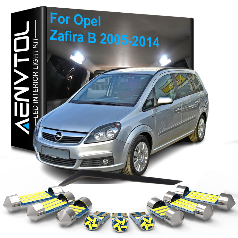AutoGlowLED 12pc LED Interior Light Kit for Opel Zafira B 2005-2014 Canbus Error Free