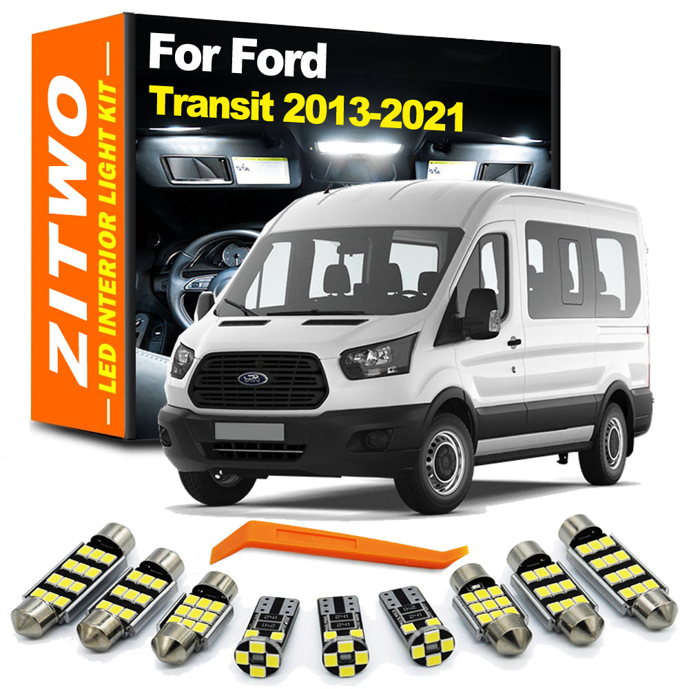 AutoGlowLED 17Pcs LED Interior Light Kit for Ford Transit Connect Custom Tourneo 2013-2021