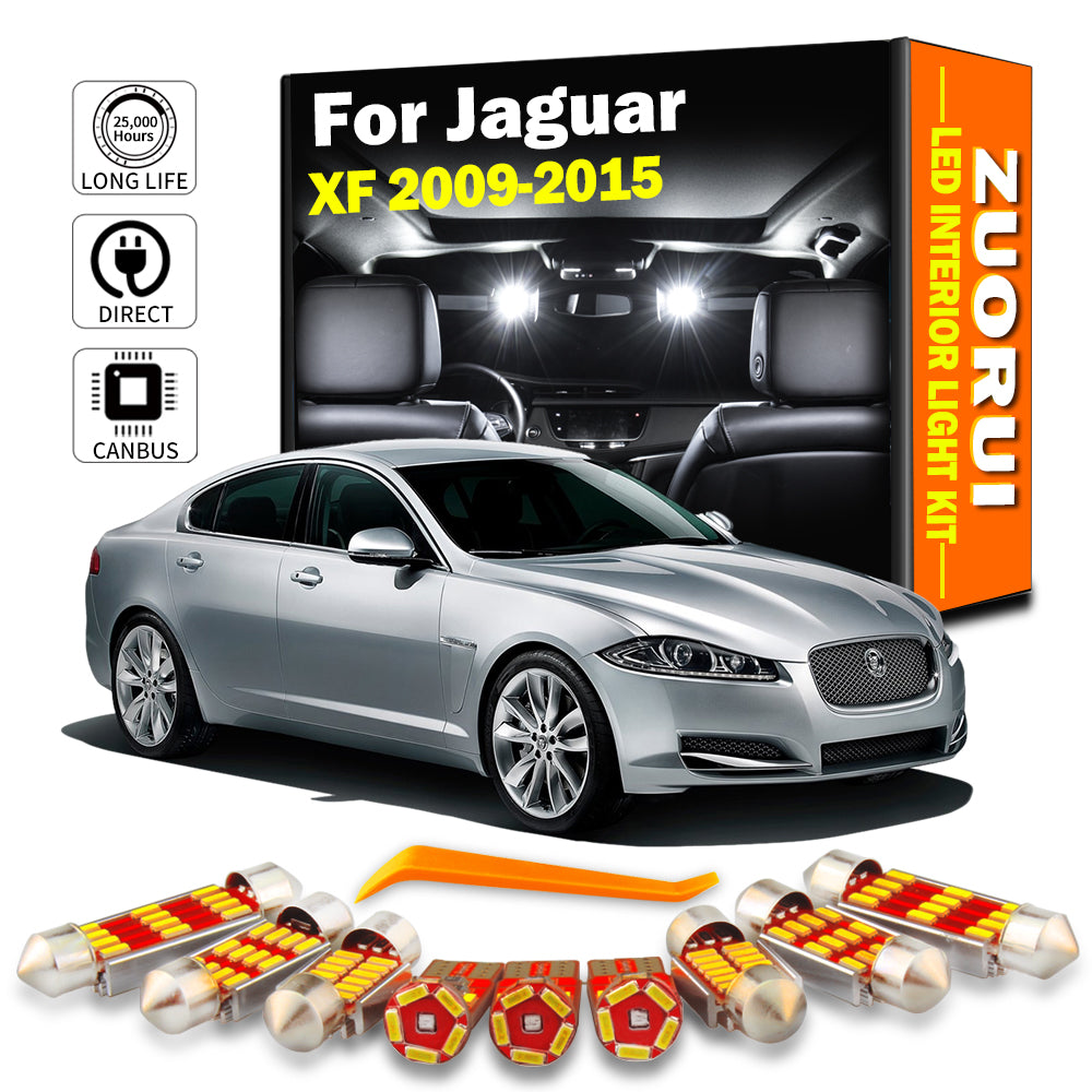 AutoGlowLED 13Pc Canbus LED Interior Light Kit for Jaguar XF 2009-2015