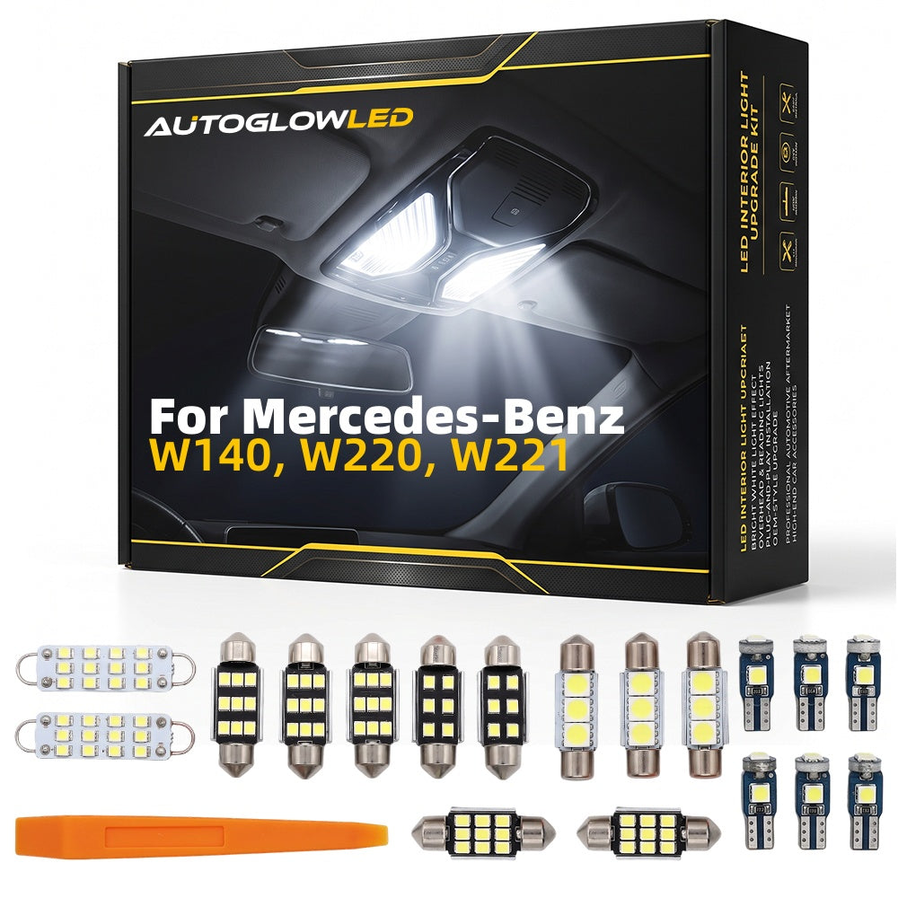 Mercedes-Benz LED Interior Light Kit for S Class W140 W220 W221 S350 S400 S450 S500 S600 | Canbus Error Free Plug and Play | AutoGlowLED