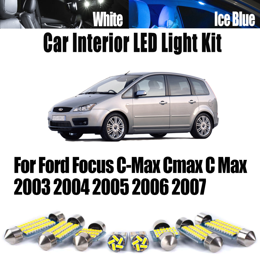 AutoGlowLED 16Pc Canbus LED Interior Light Kit for Ford Focus C-Max 2003-2007