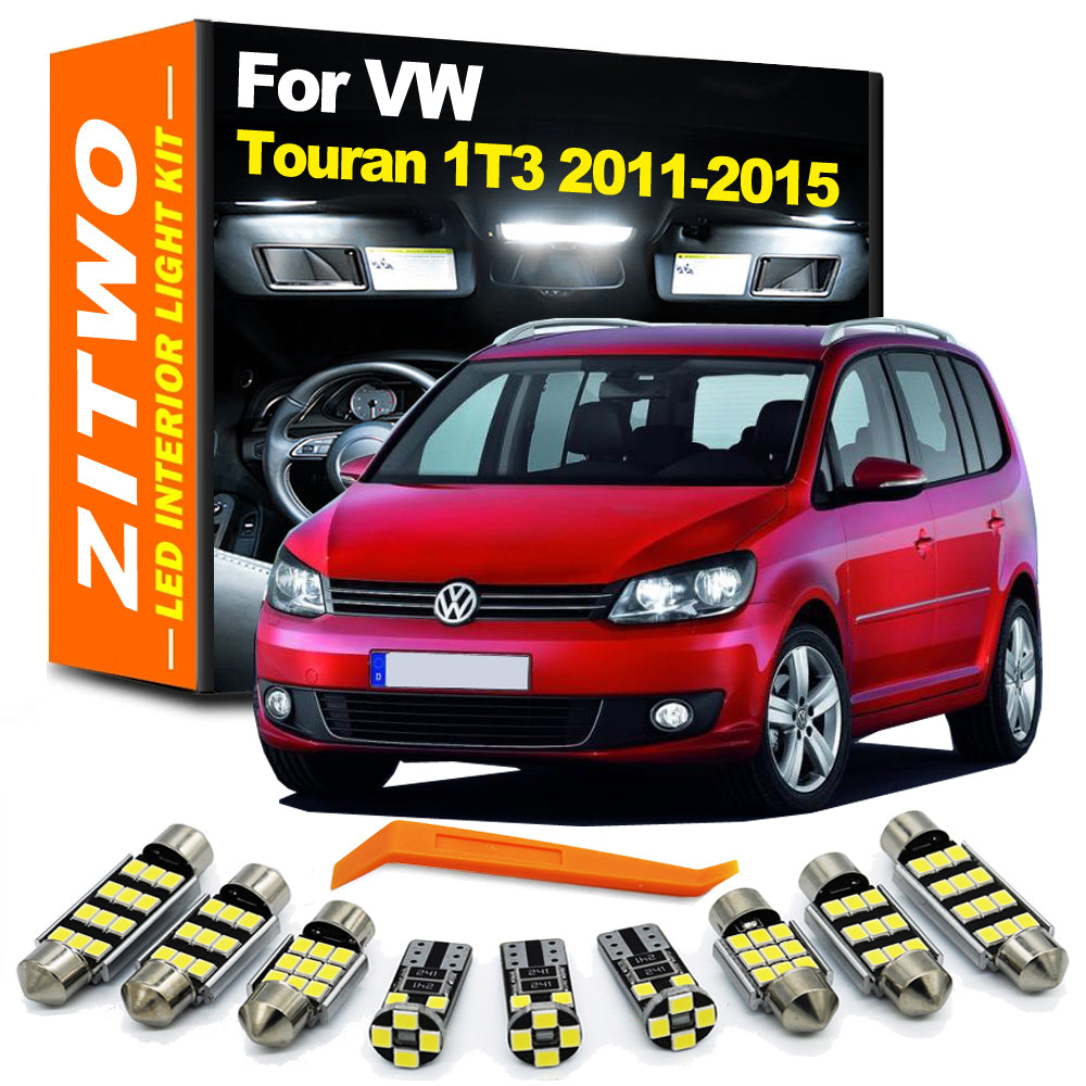 AutoGlowLED 13Pcs CANBUS LED Interior Light Kit for VW Touran 2011-2015