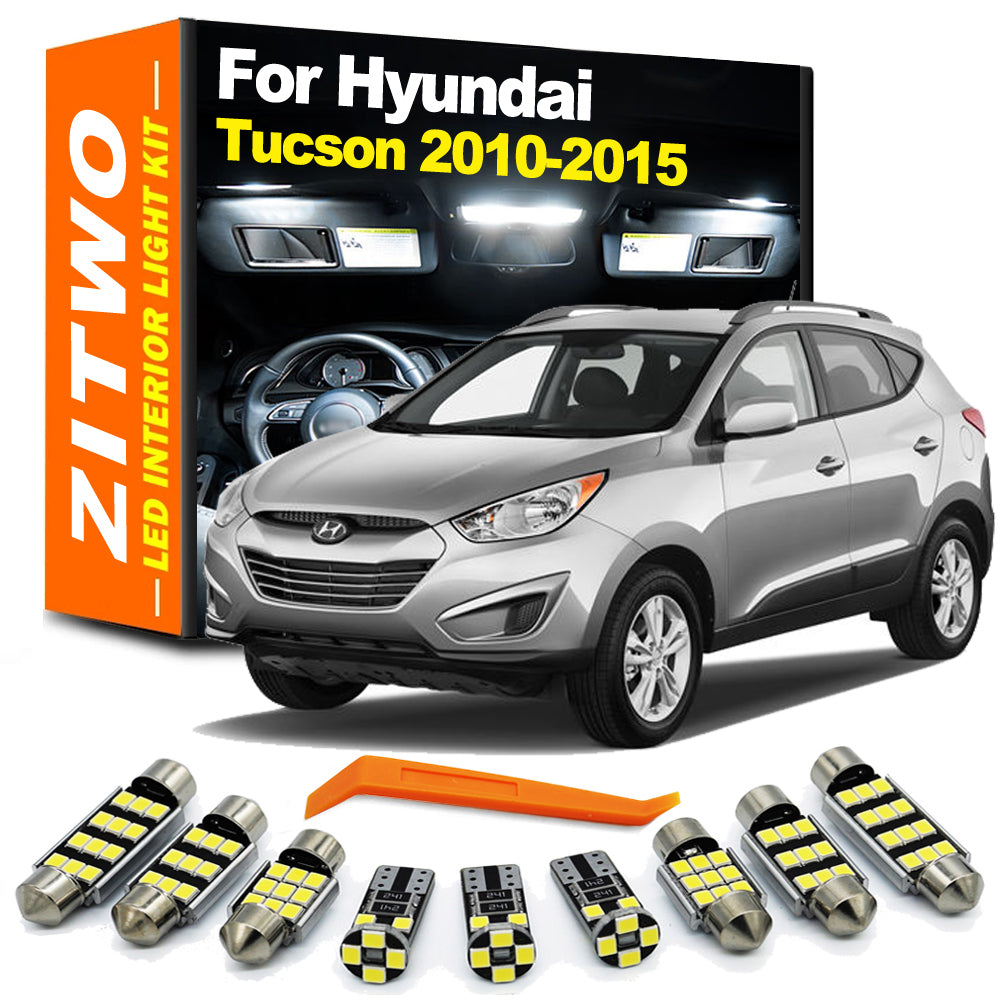 AutoGlowLED 11Pcs LED Interior Light Kit for Hyundai Tucson 2010-2015 Dome Map License