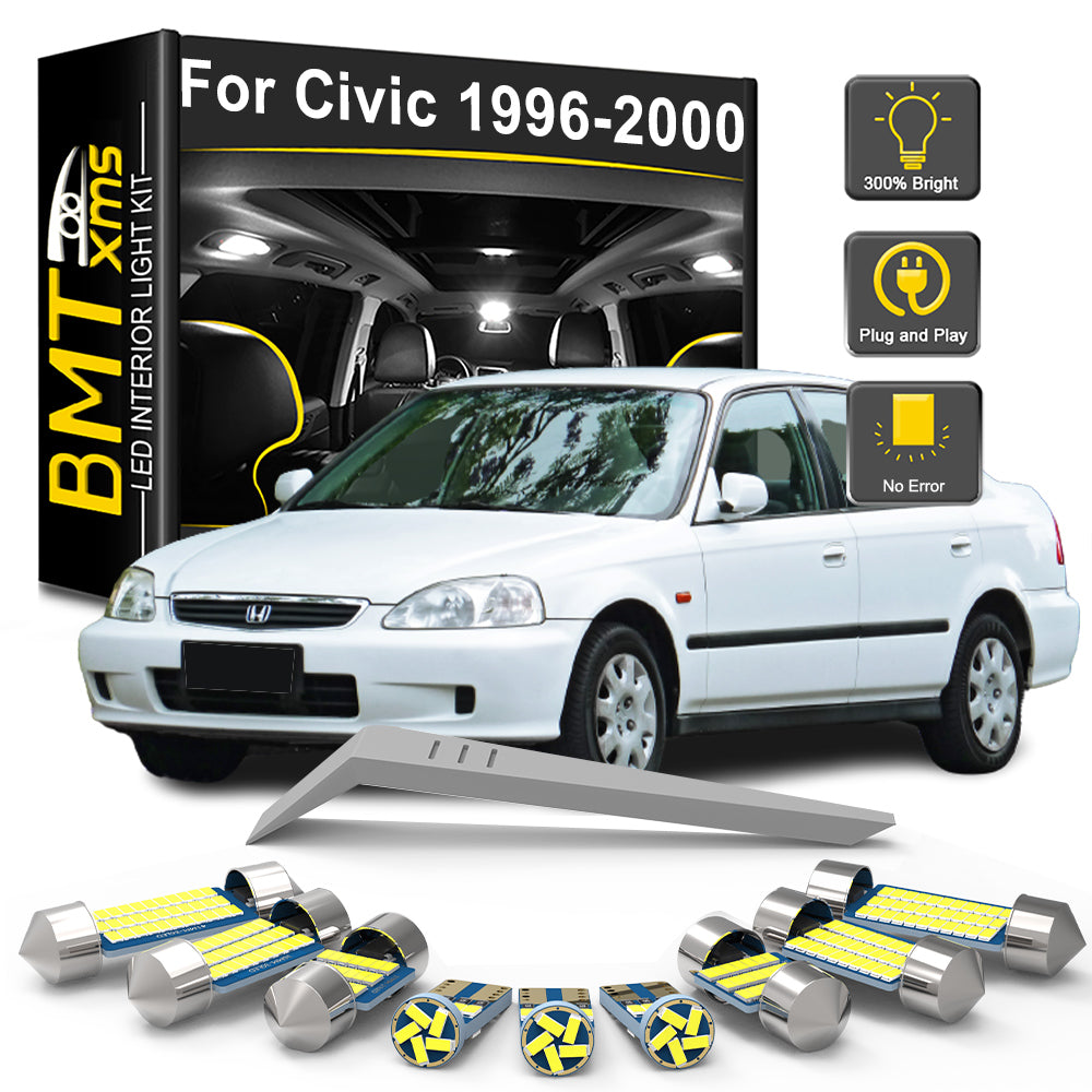 AutoGlowLED 9Pcs Canbus LED Interior Light Kit for Honda Civic VI MK6 EJ EK 1996-2000