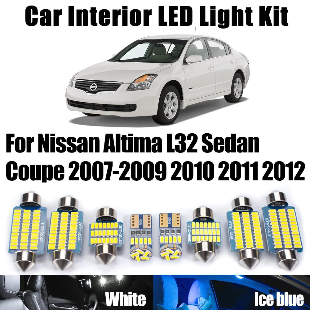 AutoGlowLED 16Pcs LED Interior Light Kit for Nissan Altima L32 2007-2012 Canbus