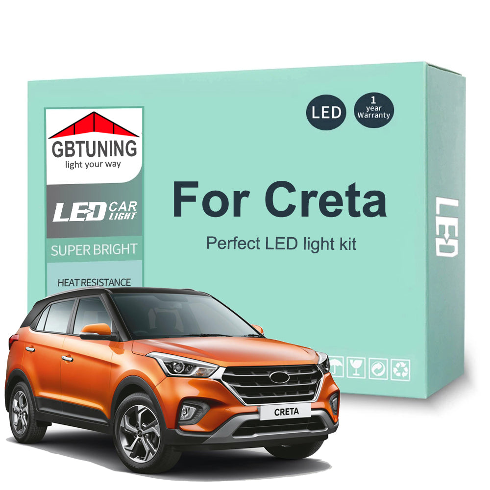 AutoGlowLED 11Pc LED Interior Light Kit for Hyundai Creta 2015-2020 Canbus