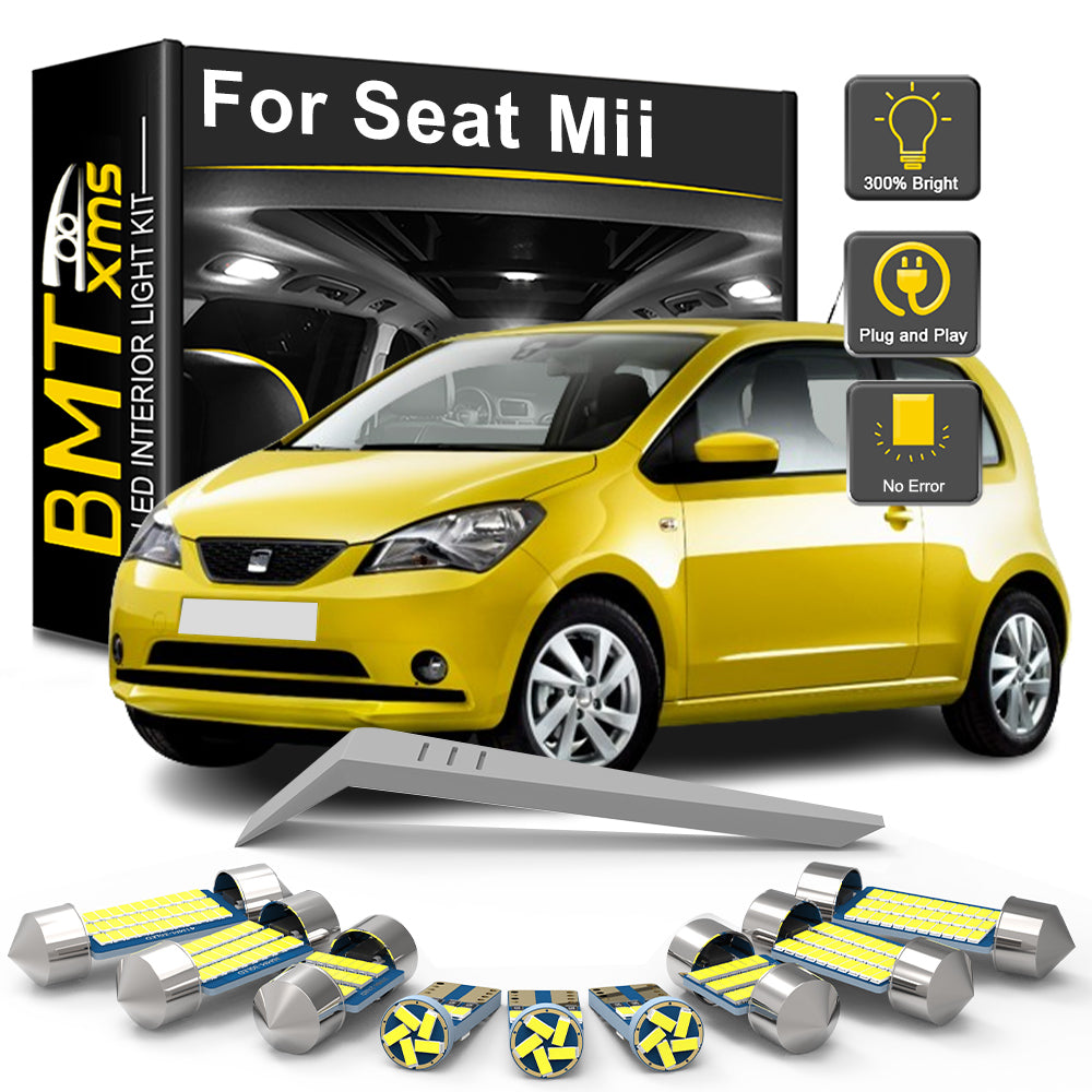 AutoGlowLED 7Pc Canbus Interior LED Light Kit for Seat Mii 2011-2020