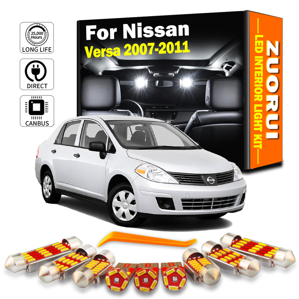 AutoGlowLED 8Pc Canbus LED Interior Light Kit for Nissan Versa 2007-2011