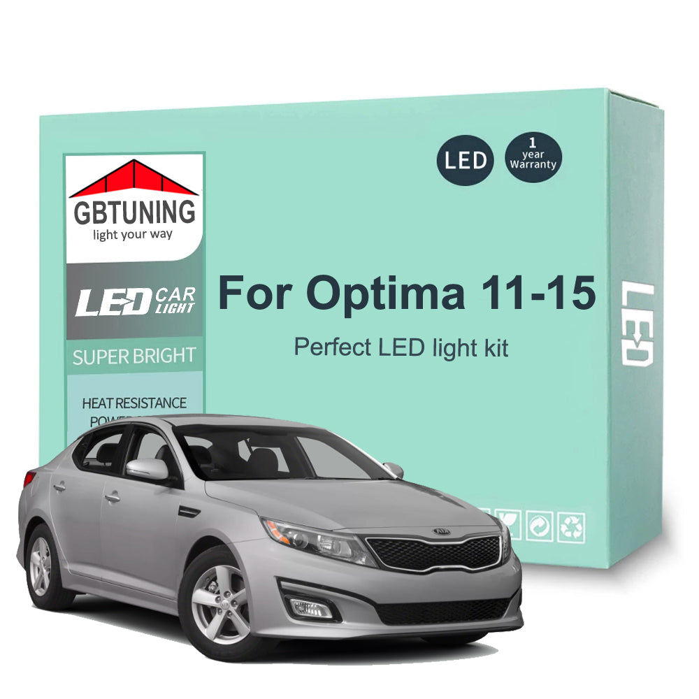 AutoGlowLED 12Pcs Canbus LED Interior Light Kit for KIA Optima K5 Magentis 2011-2015