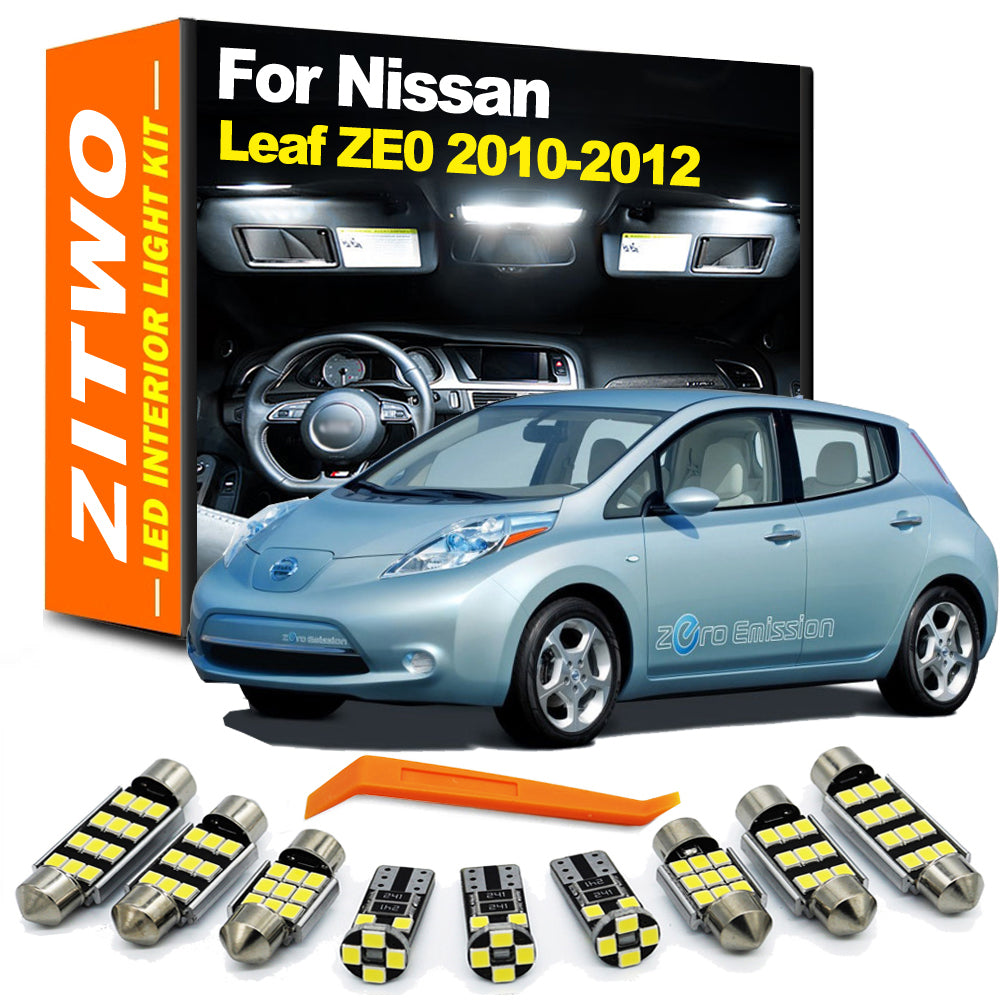 AutoGlowLED 8Pcs Canbus LED Interior Light Kit for Nissan Leaf ZE0 2010-2012