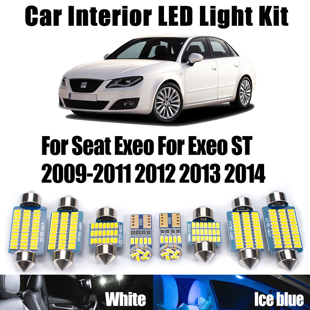 AutoGlowLED 17Pcs Canbus LED Interior Light Kit for Seat Exeo & Exeo ST 2009-2014