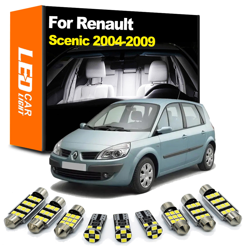 AutoGlowLED 16Pc Interior LED Light Kit for Renault Scenic II MK2 2004-2009 Canbus