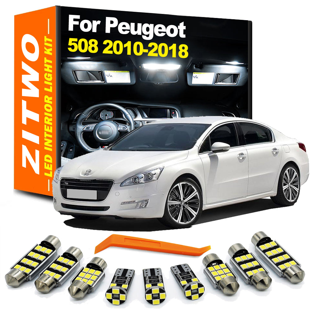 AutoGlowLED 22Pcs LED Interior Light Kit for Peugeot 508 Mk1 2010-2018