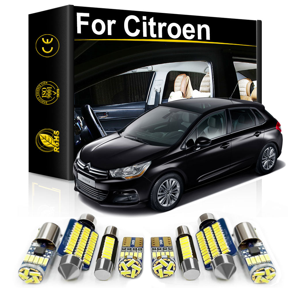 AutoGlowLED Citroen Interior LED Light Kit Canbus Dome Trunk Bulbs