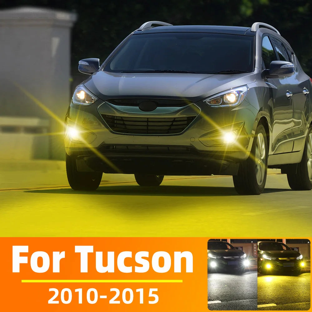 AutoGlowLED LED Fog Lamp Bulbs for Hyundai Tucson 2010-2015 Double Colors Flash