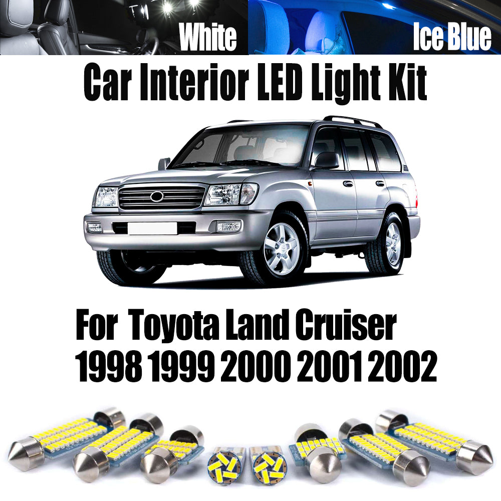 AutoGlowLED 13Pc Canbus LED Interior Light Kit for Toyota Land Cruiser 1998-2002