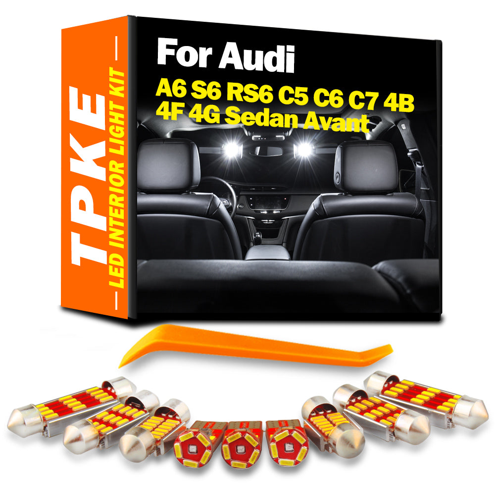 AutoGlowLED LED Interior Light Kit for Audi A6 S6 RS6 C5 C6 C7 Canbus