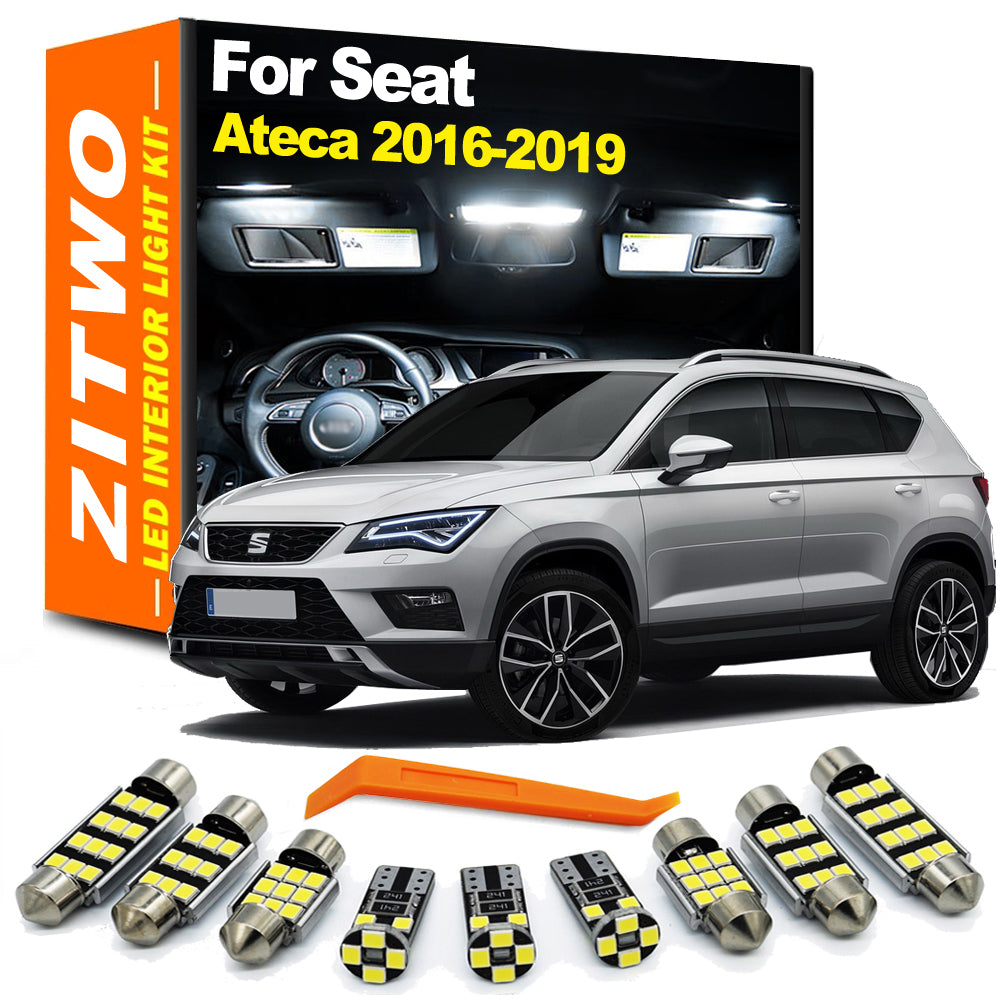AutoGlowLED 12Pcs LED Interior Light Kit for Seat Ateca 2016-2019 Canbus