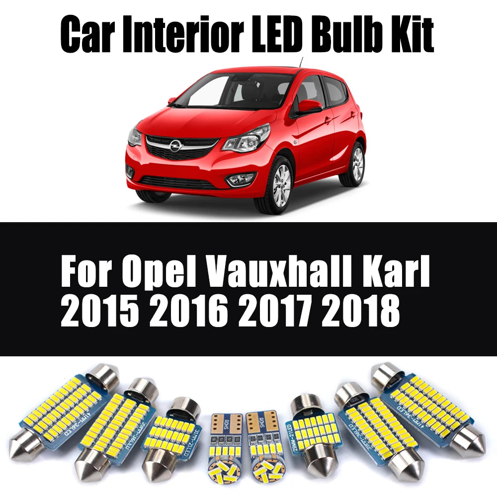 AutoGlowLED 7Pcs Canbus LED Interior Light Kit for Opel Vauxhall Karl 2015-2018