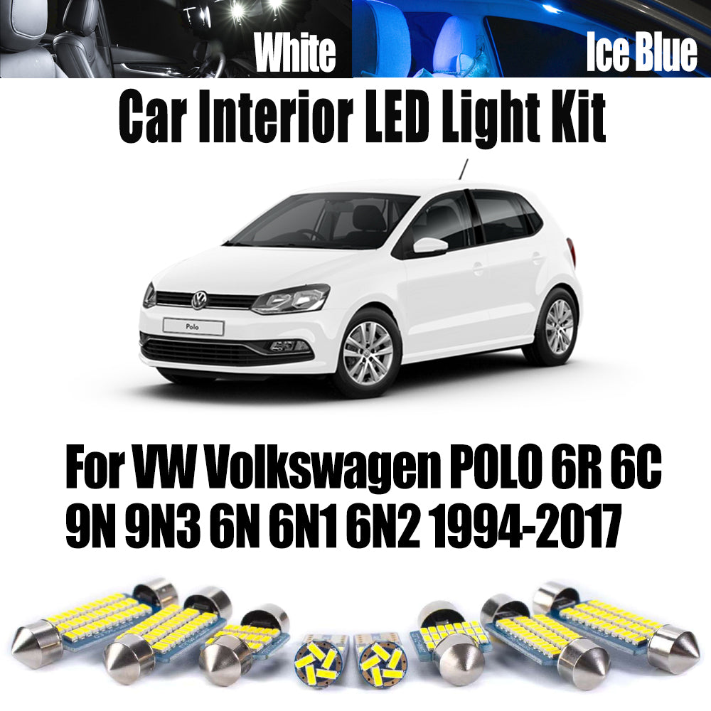 AutoGlowLED LED Interior Light Kit for VW Polo 1994-2017 Canbus Error Free