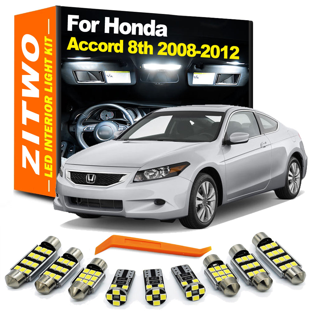 AutoGlowLED LED Interior Light Kit for Honda Accord 8th Gen 2008-2012, 17Pcs Canbus Error Free