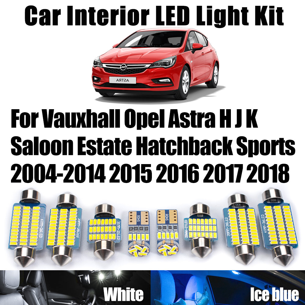 AutoGlowLED Canbus LED Interior Light Kit for Vauxhall Opel Astra H J K 2004-2018
