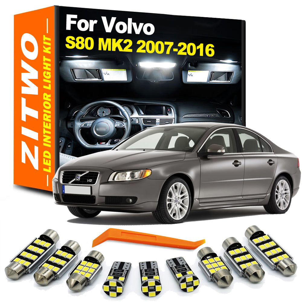 AutoGlowLED 17Pcs LED Interior Dome Map Light Kit for Volvo S80 MK2 2007-2016