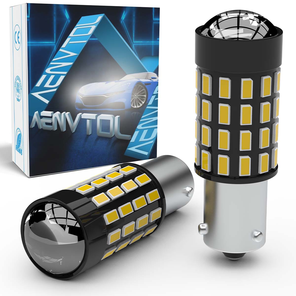 AutoGlowLED BAY9S H21W LED Bulbs 2x Canbus Reverse Lights 3000LM
