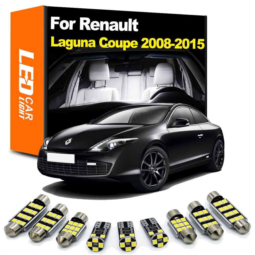 AutoGlowLED 13Pc Interior LED Light Kit for Renault Laguna Coupe 2008-2015 Canbus