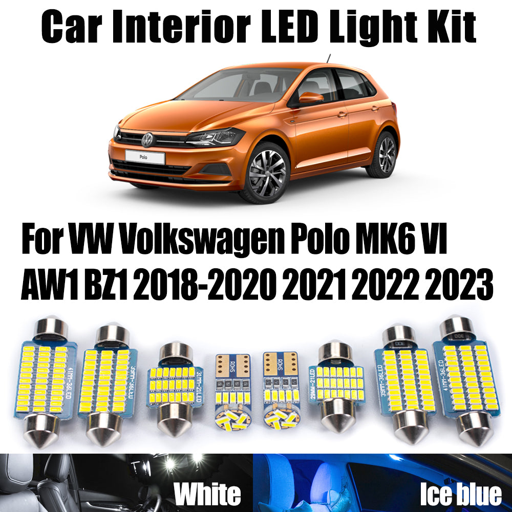 AutoGlowLED 10Pc Canbus LED Interior Light Kit for VW Polo MK6 VI AW1 BZ1 2018-2023