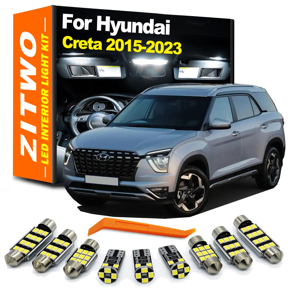 AutoGlowLED 11Pcs Interior LED Light Kit for Hyundai Creta 2015-2023
