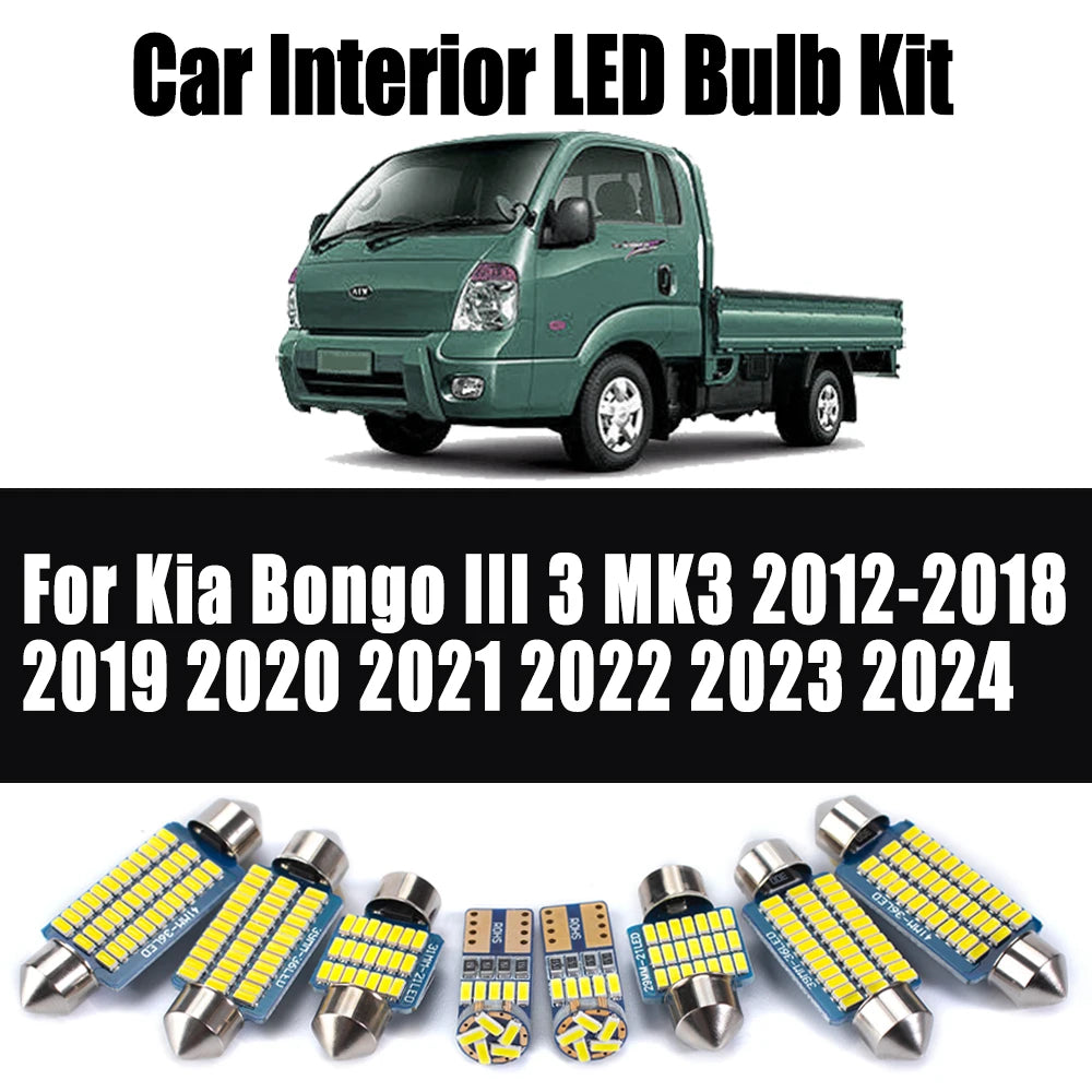 AutoGlowLED 8Pc Canbus LED Interior Light Kit for Kia Bongo III 2012-2024