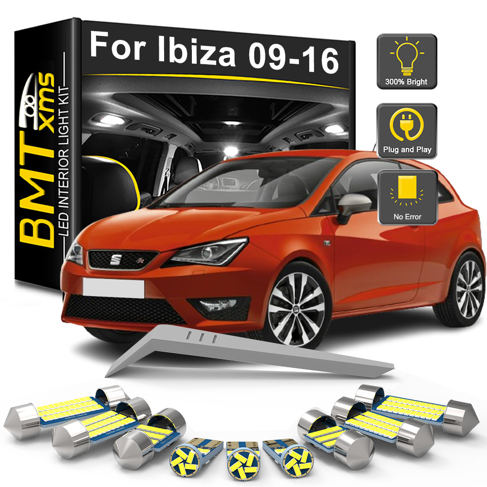 AutoGlowLED 14Pcs Canbus LED Interior Light Kit for Seat Ibiza 6J 6P 2009-2016