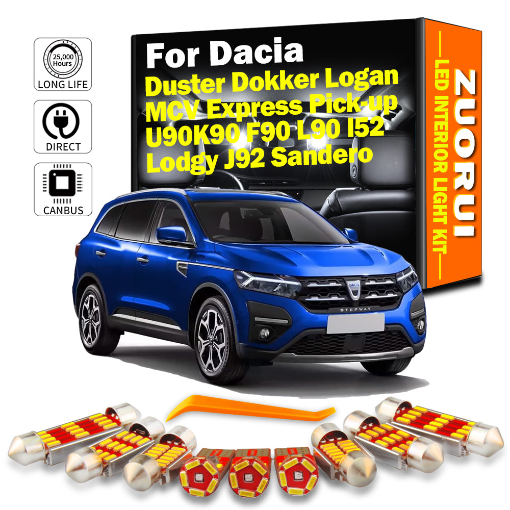 AutoGlowLED Interior LED Light Kit for Dacia Duster Dokker Logan Sandero Lodgy