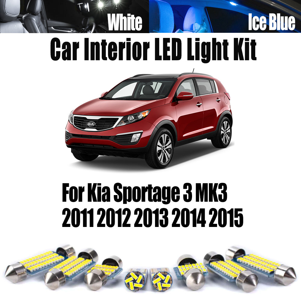 AutoGlowLED 11Pcs Canbus LED Interior Light Kit for Kia Sportage 3 MK3 2011-2015