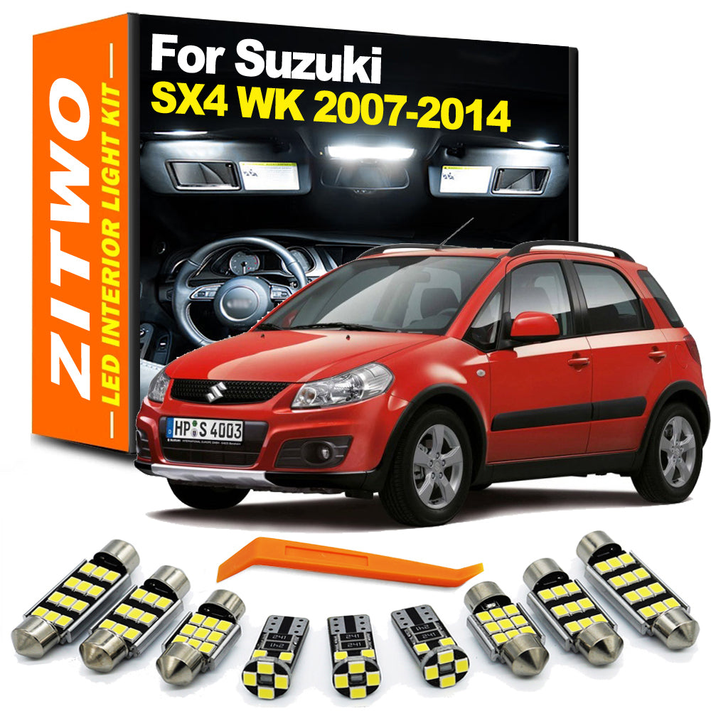 AutoGlowLED 9Pcs Canbus LED Interior Light Kit for Suzuki SX4 2007-2014